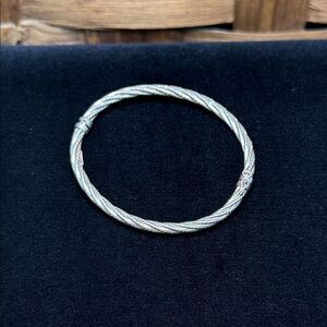 Elegant Sterling Silver Twisted Bangle Bracelet made in Italy